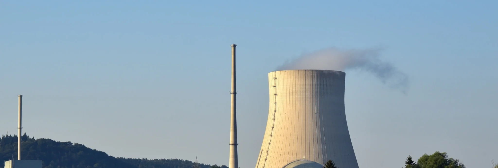 nuclear power plant cooling tower representing lunar nuclear reactor concept