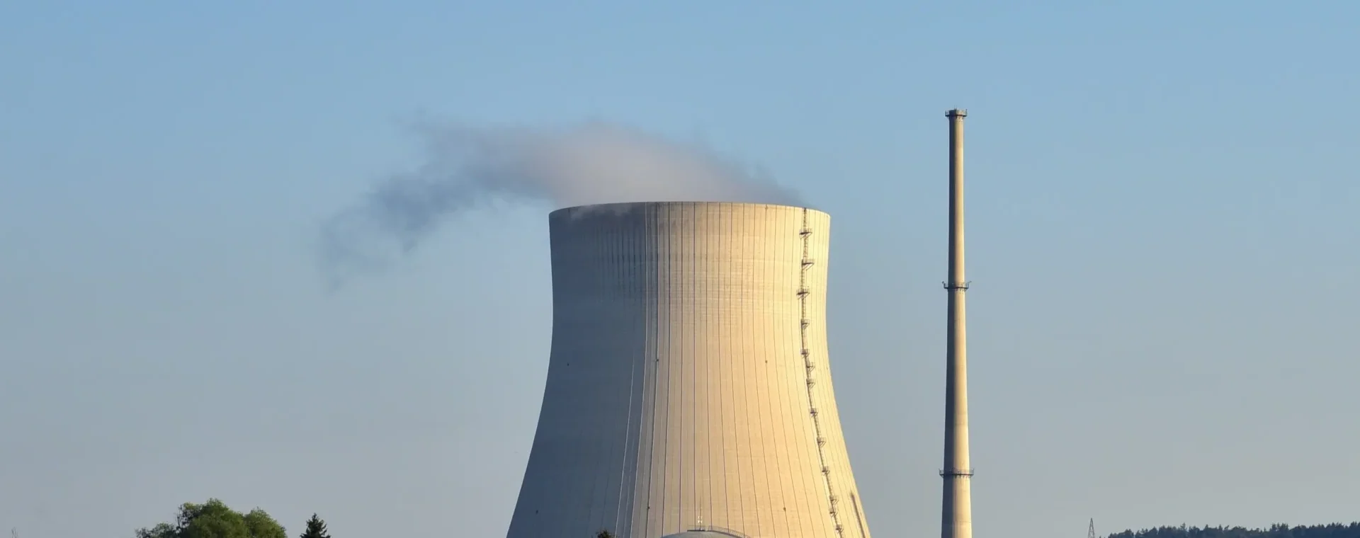 nuclear power plant cooling tower representing lunar nuclear reactor concept