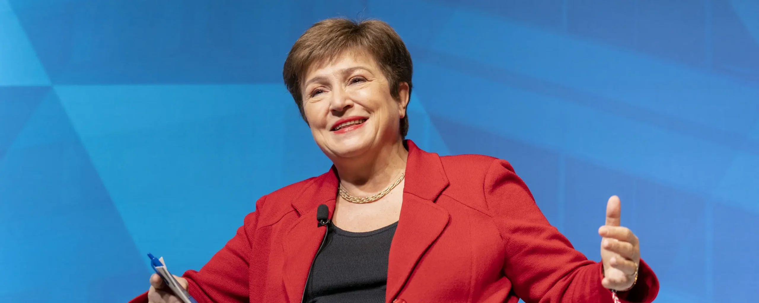 IMF Managing Director Kristalina Georgieva speaking about AI.