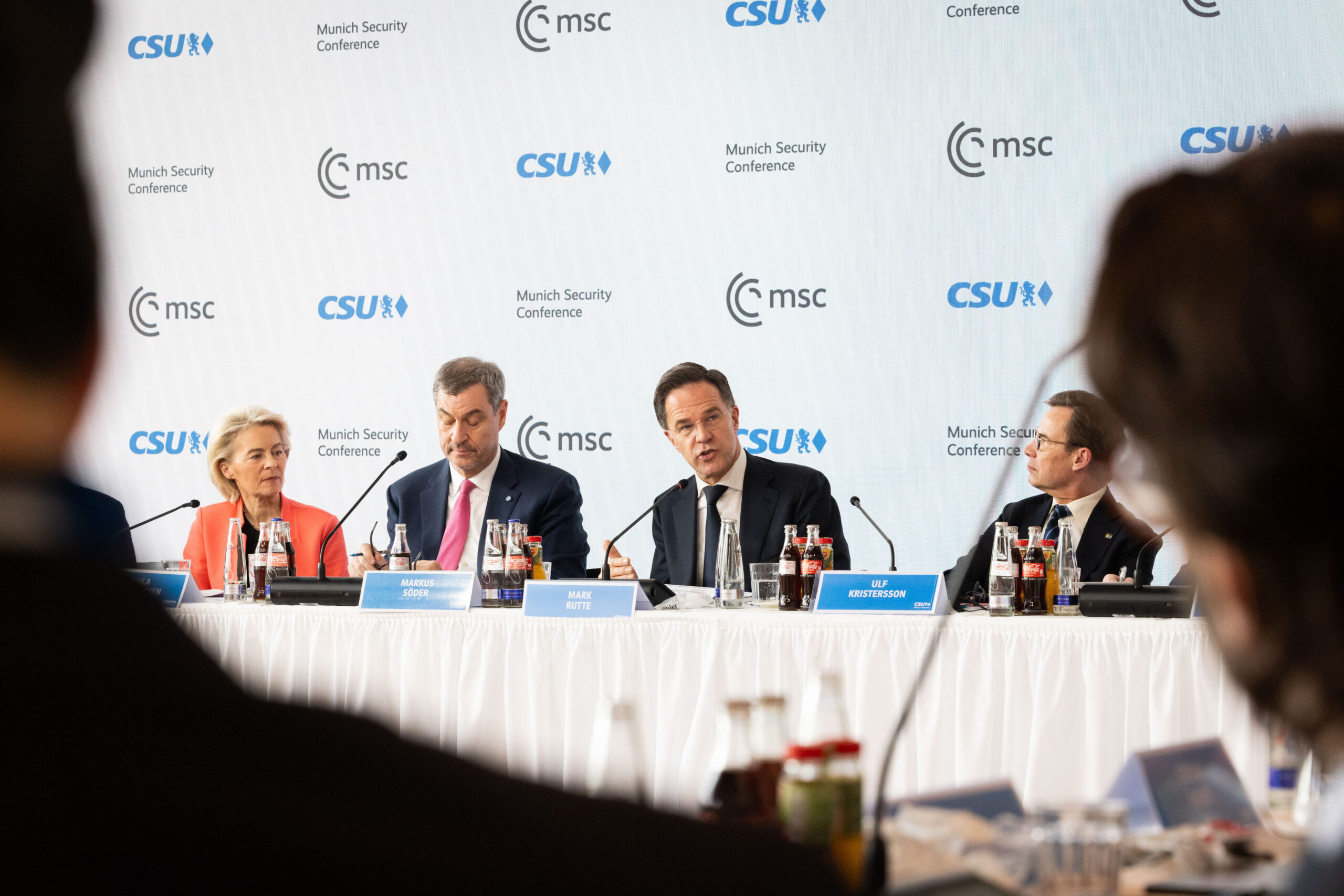 NATO Secretary General Mark Rutte with Ursula von der Leyen and world leaders at Munich Security Conference 2026