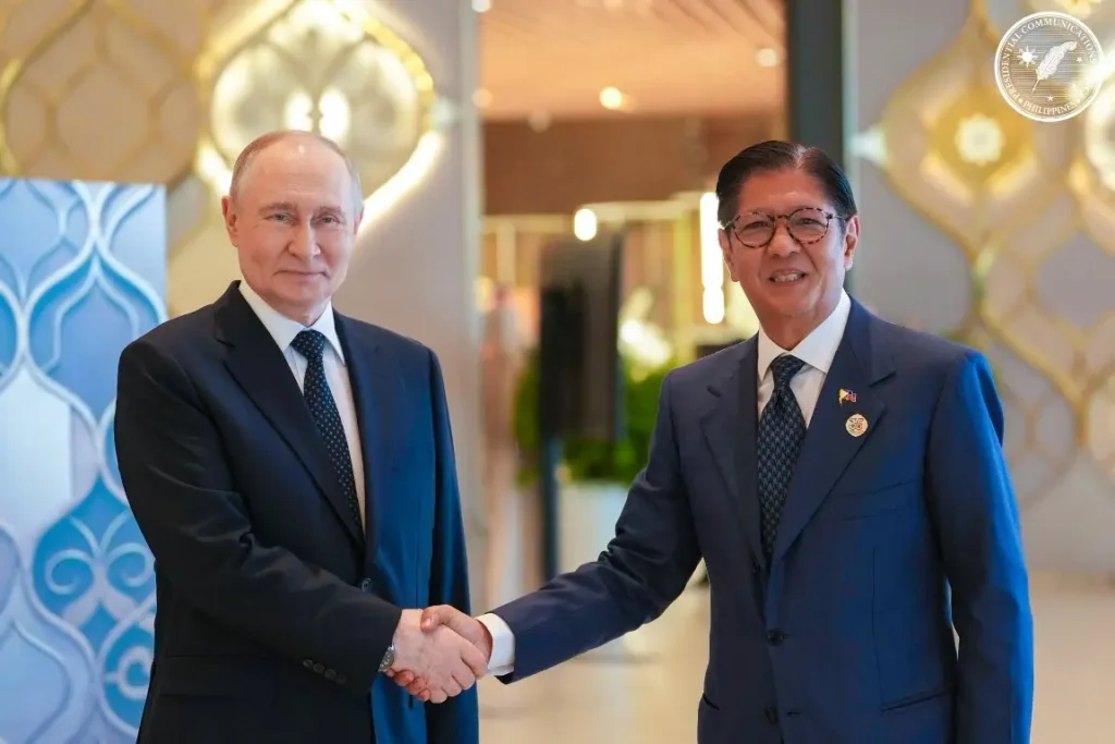 Philippine President Ferdinand Marcos Jr. speaks during a meeting on Philippine–Russia trade and economic cooperation in Kazan, Russia, on 18 June 2026.